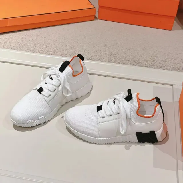 Hermès Run White with Orange and Black Accents