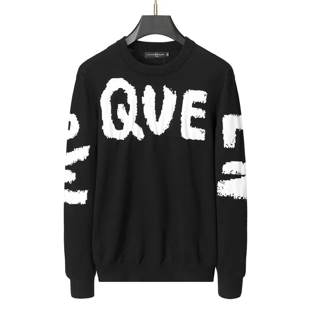 Alexander McQueen Knit Sweater Distressed Logo Print