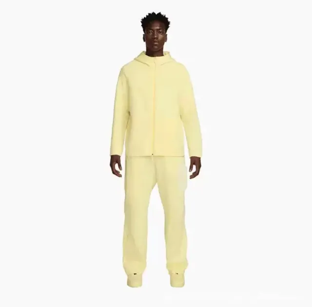 Nike Tech Fleece Hoodie and Joggers Pale Yellow