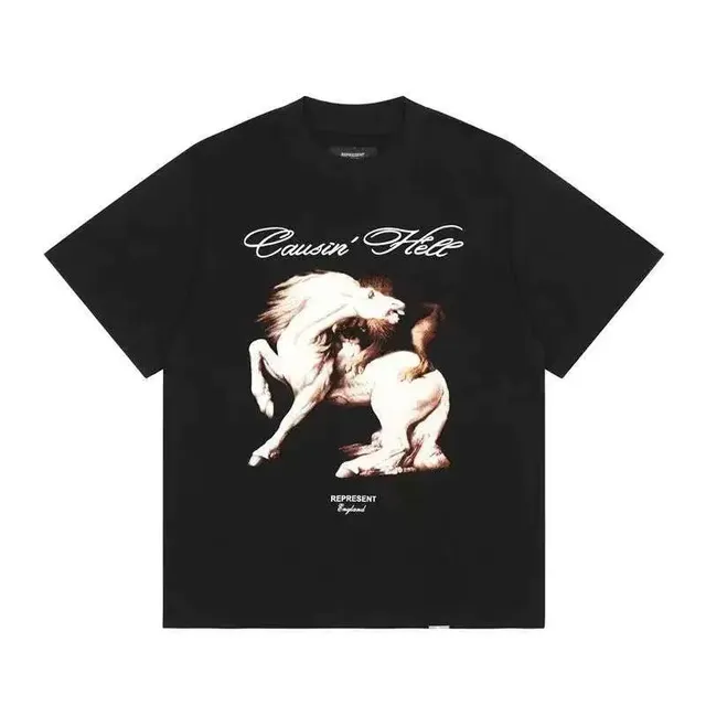 Represent Cousin' Hell Tee Horse Graphic