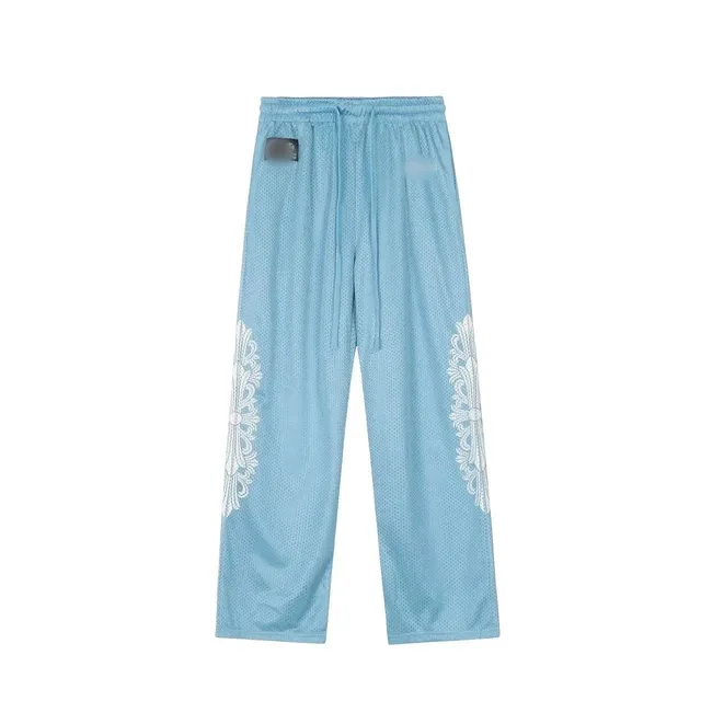 Chrome Hearts Mesh Joggers Ornate Cross Print