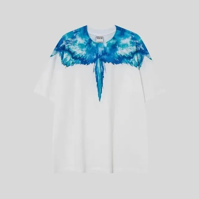 Marcelo Burlon Wings T-Shirt Blue Tie-Dye Wings
