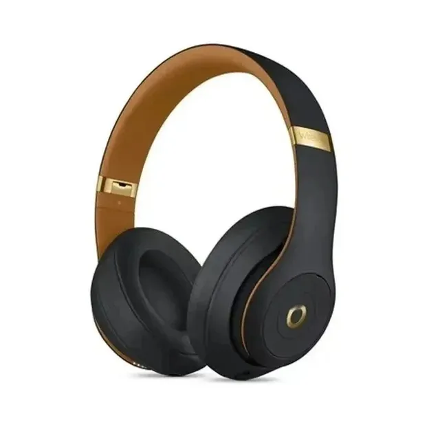 Beats Studio3 Wireless Black with Tan Leather and Gold Accents