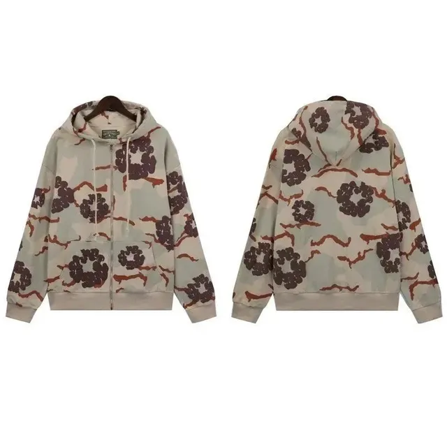 Stone Island Zip-Up Hoodie Floral Camo Print