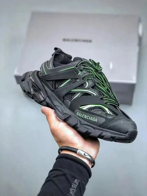 Balenciaga Triple S Black with Neon Green Accents