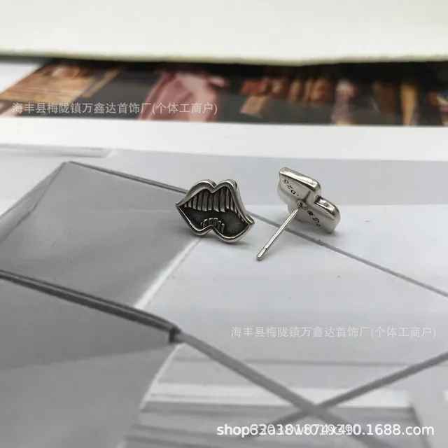 Chrome Hearts Lips Stud Earrings Sterling Silver