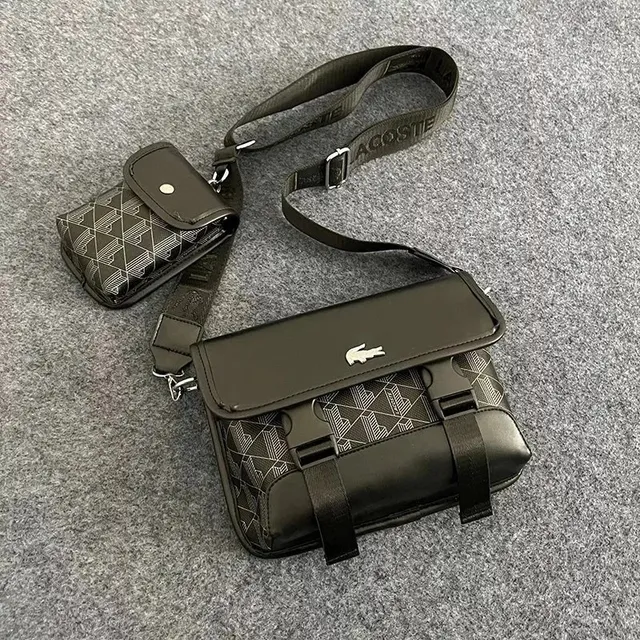 Lacoste Messenger Bag Set Monogram Print