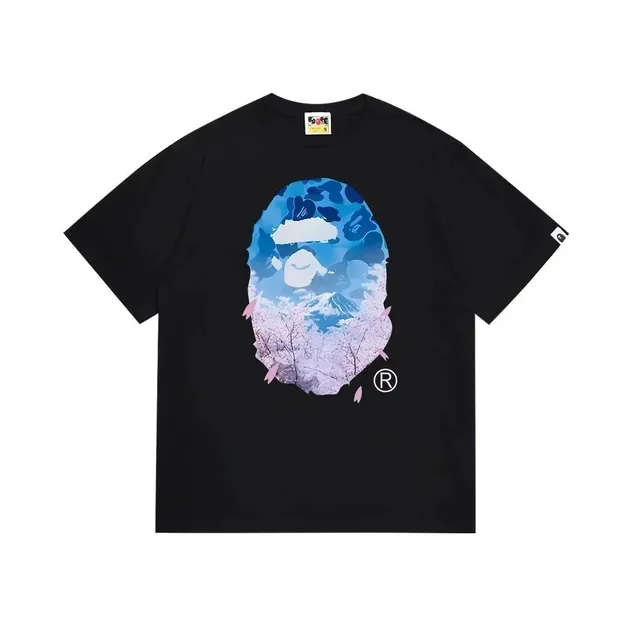 BAPE Shark Tee Cherry Blossom Camo Ape Head