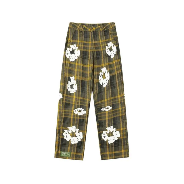 Corteiz Plaid Trousers Wreath Print