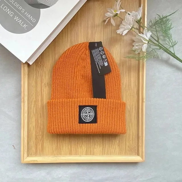 Stone Island Beanie Ribbed Knit with Logo Patch