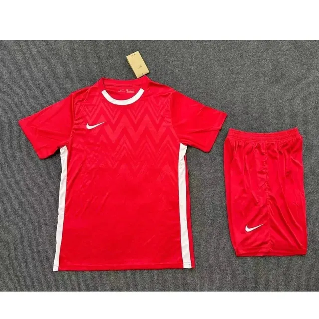 Nike Training Jersey and Shorts Set Red Zigzag Pattern