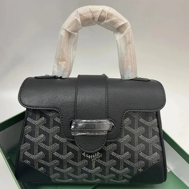 Goyard Saint Louis Mini Black Canvas with White Chevron