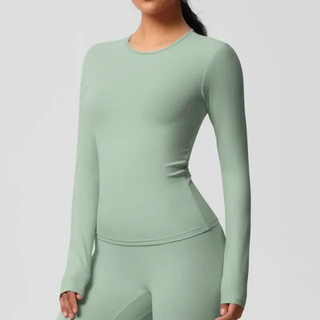 7102 long sleeve-basil green