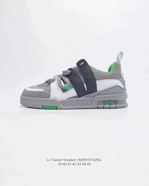 Louis Vuitton LV Trainer Sneaker Grey White Green