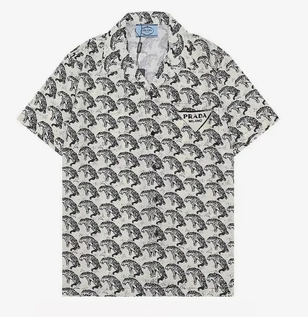 Prada Short-Sleeve Shirt Leopard Print