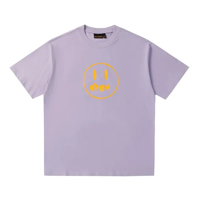 Drew House Smiley Tee Lavender with Yellow Logo