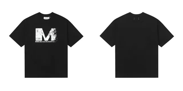 Maison Margiela Logo T-Shirt Distressed MM Print