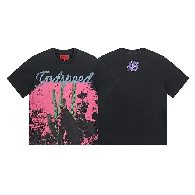 Godspeed Graphic Tee Cactus Skeleton Print