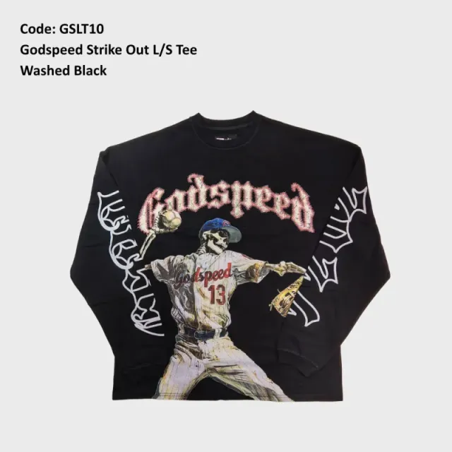 Gslt10 Godspeed Strike Out L/S Tee Washed Black