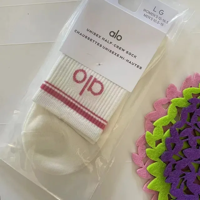 Alo Yoga Half-Crew Sock Logo Stripe