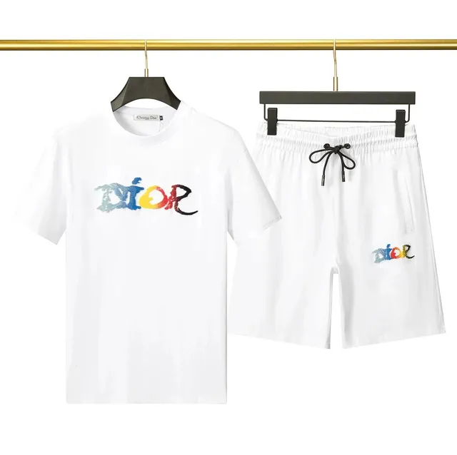 T-Shirt and Shorts Set Rainbow DIOR Logo