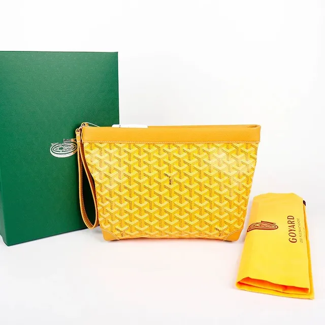 Goyard Saint Louis Pouch Yellow Goyardine Canvas