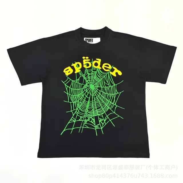Sp5der Spider Web Tee Neon Spider Web Print