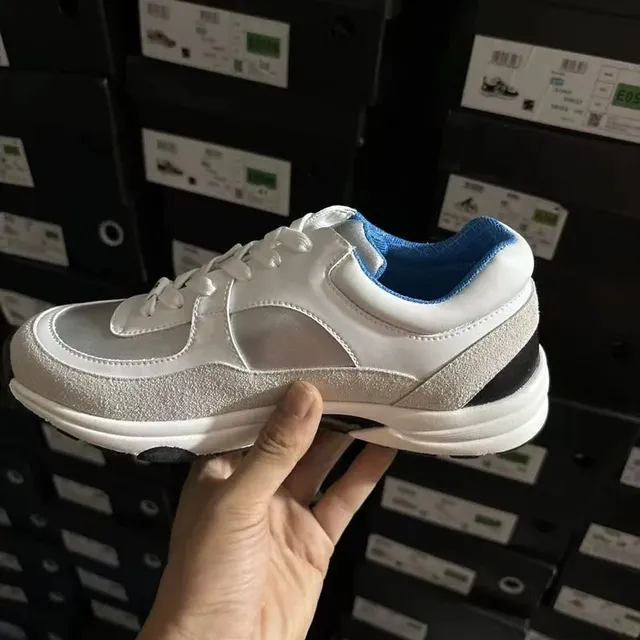 Chanel Trainer Metallic Silver and White