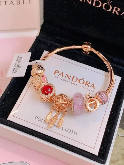 Pandora Snake Chain Bracelet Dreamcatcher Charm Set