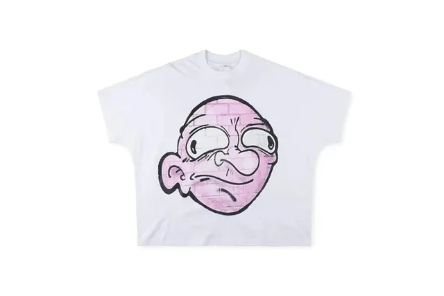 Corteiz Graphic Tee Pink Brick Face Print