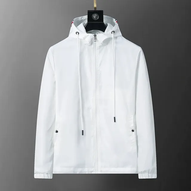 Versace Hooded Windbreaker Medusa Logo Trim