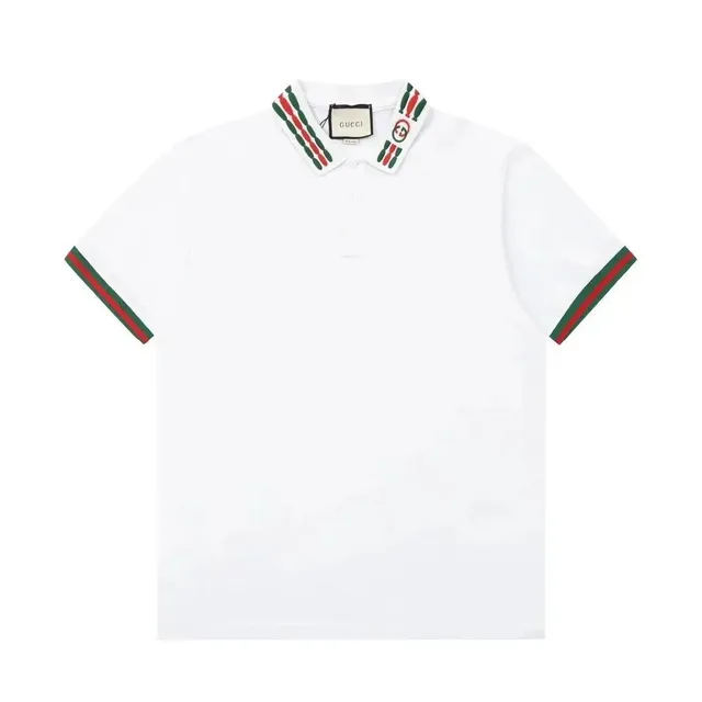 Gucci Polo Shirt Web Stripe Collar and Cuffs