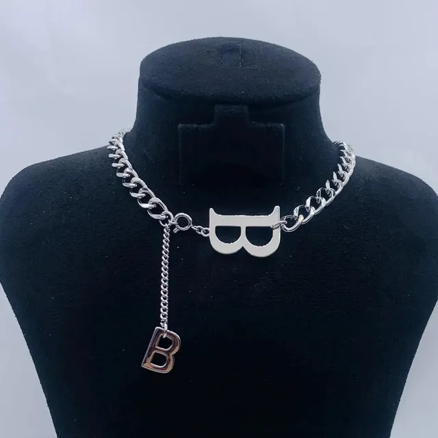 Balenciaga Chain Necklace Double B Logo