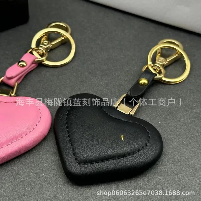 Heart Keychain Leather Heart Charm