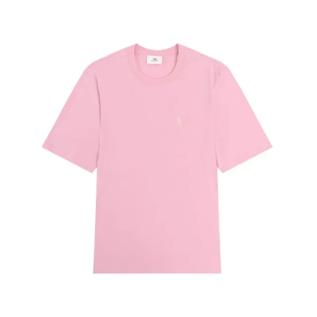 AMI Paris Heart Logo Tee Pastel Pink