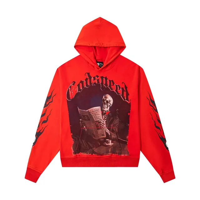 Godspeed Hoodie Skull Newspaper Print