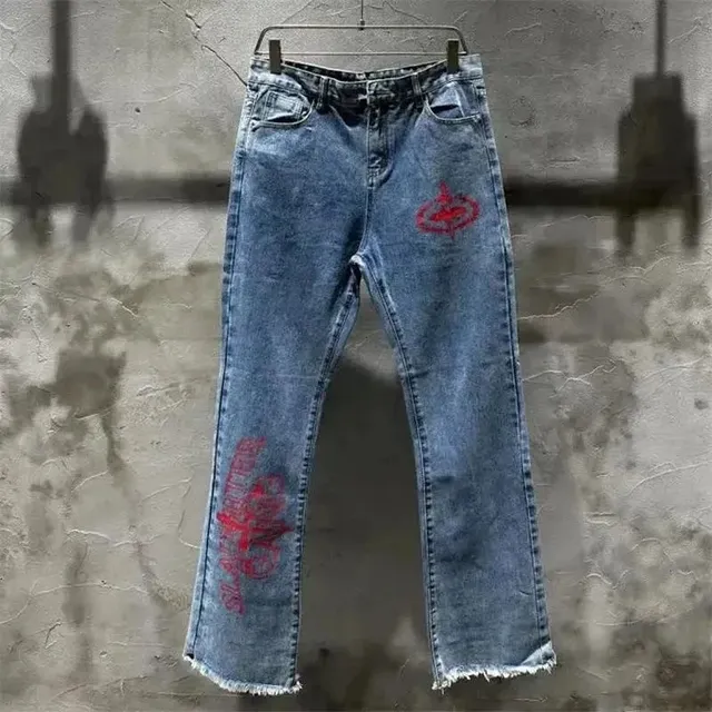 Ed Hardy 501 Jeans Red Graphic Print
