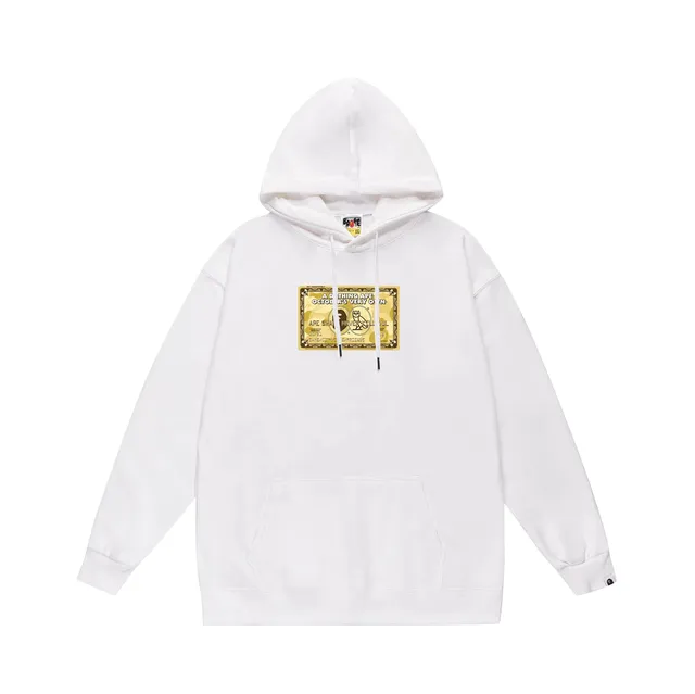 BAPE × Off-White Hoodie Gold Card Print