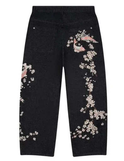 BAPE Corduroy Tapered Jeans Cherry Blossom Print