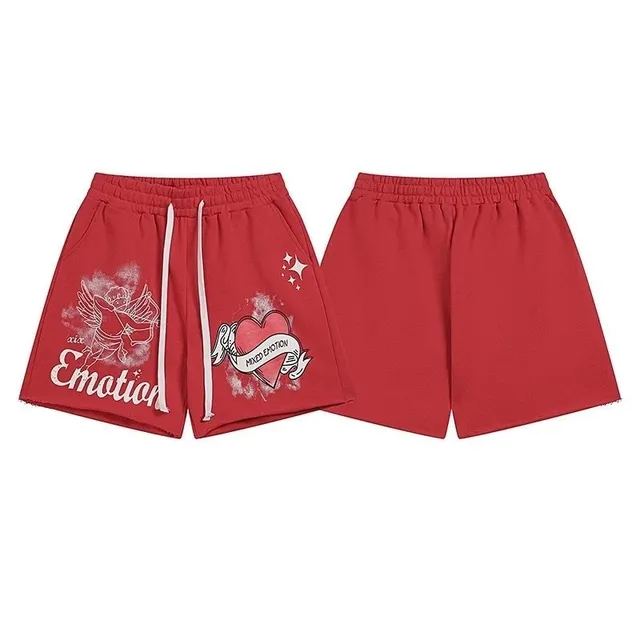 Printed Shorts Mixed Emotion Graphic
