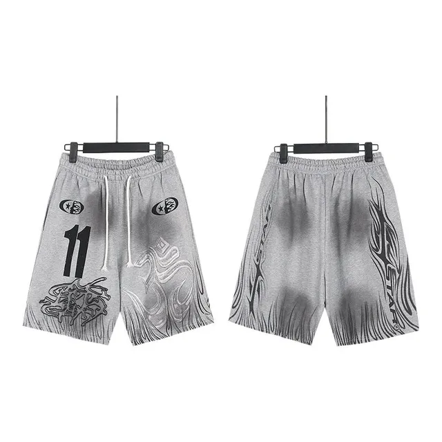 Hellstar Graphic Sweat Shorts Flame Print