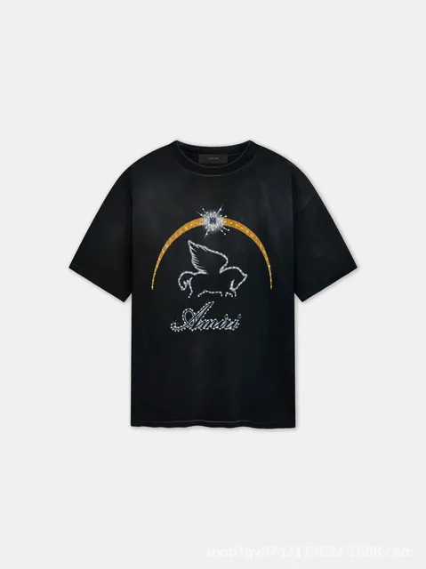 Amiri Pegasus Tee Crystal Embellished