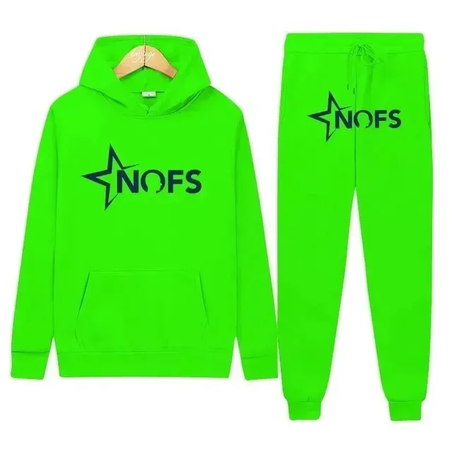Corteiz Hoodie and Joggers Set Neon Green Star Logo