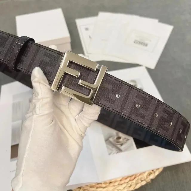 Fendi FF Logo Belt Monogram Canvas