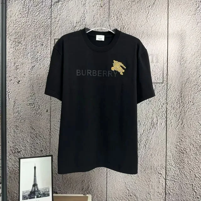 Burberry Logo T-Shirt Gold Check Bear