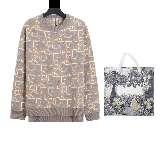 Dior Knit Sweater Abstract Logo Intarsia