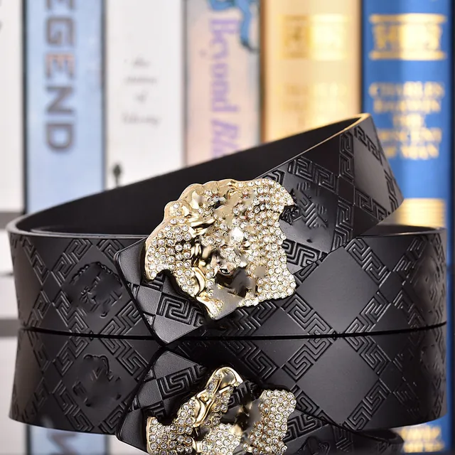 25 # Gold Buckle+Antique Medusa Black