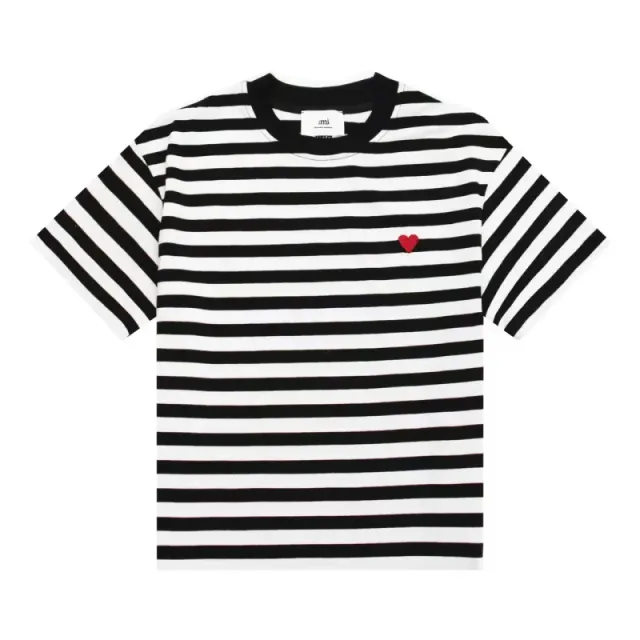 Comme des Garçons Striped T-Shirt Heart Logo