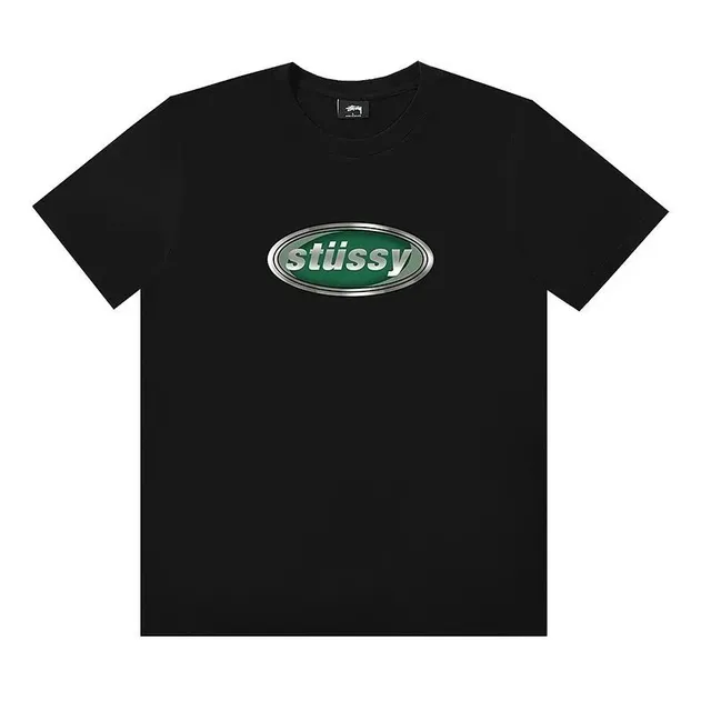 Stüssy Oval Logo Tee Metallic Green Logo