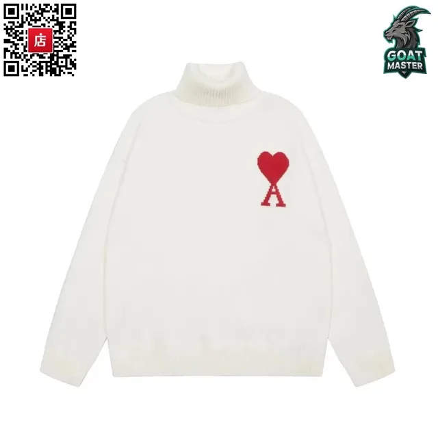 Amiri Turtleneck Sweater Red Heart Logo